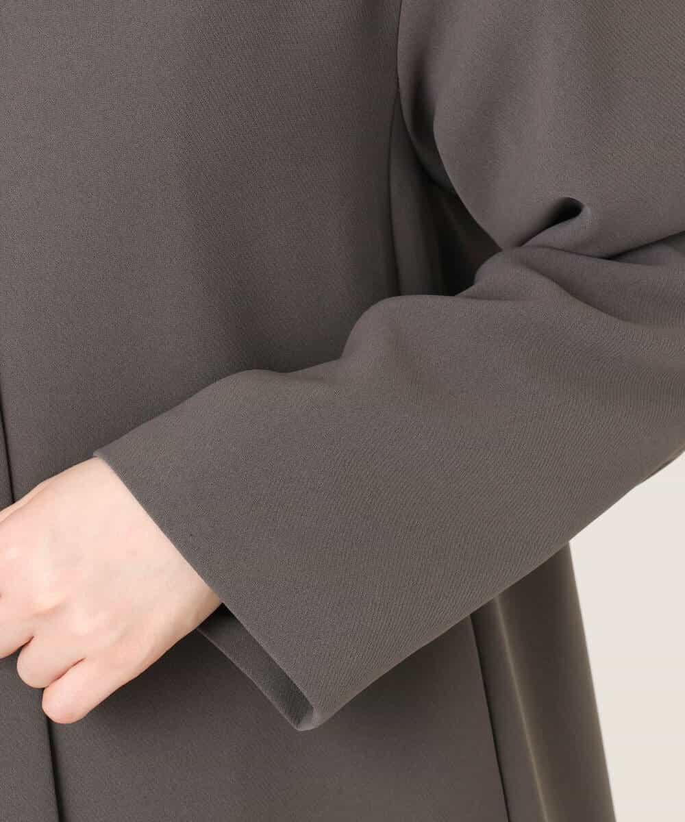 FIVFD02150 OFUON le MK(オフオン　ル　エムケー) ベーシックノーカラーコート/洗える/WEB限定 チャコール