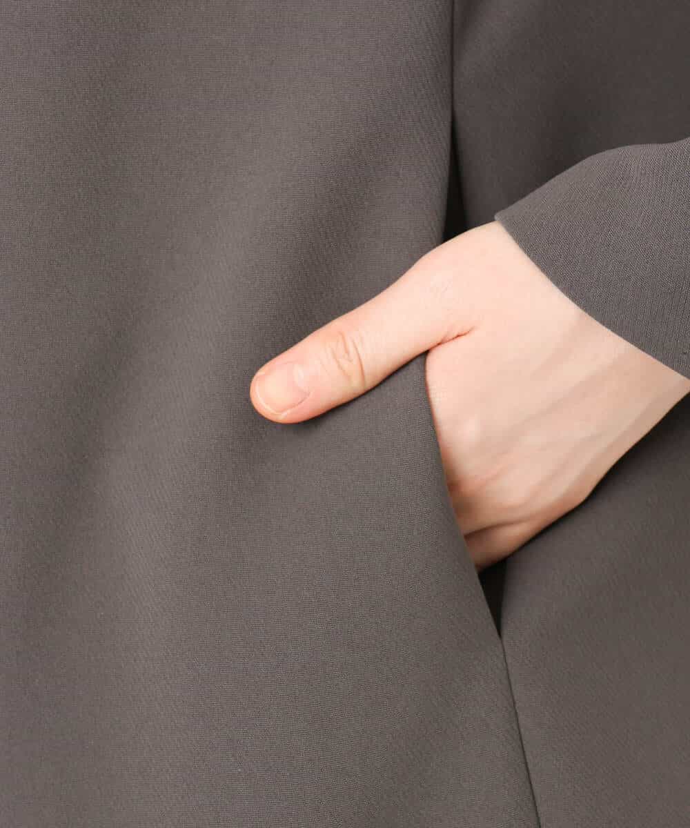 FIVFD02150 OFUON le MK(オフオン　ル　エムケー) ベーシックノーカラーコート/洗える/WEB限定 チャコール