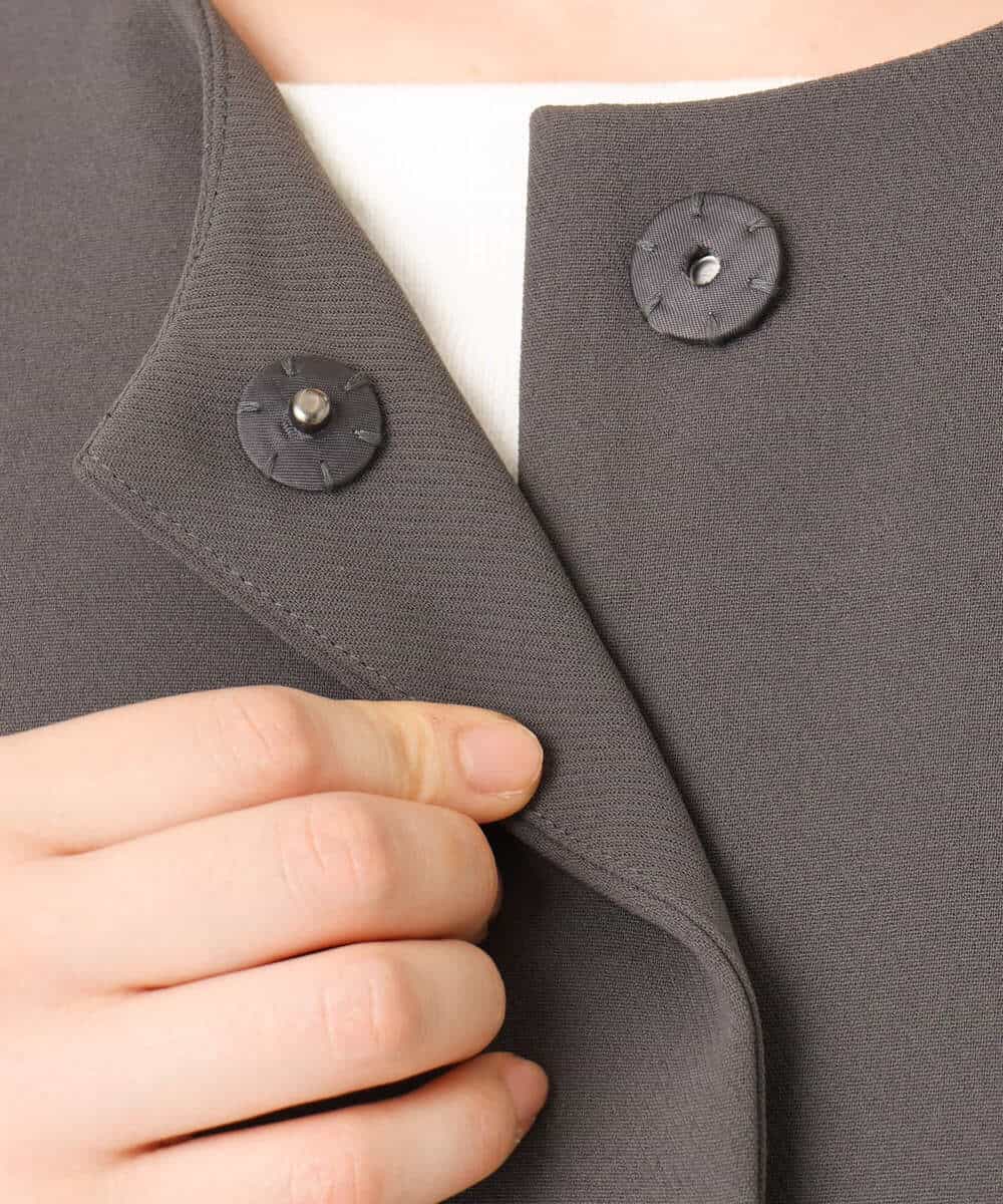 FIVFD02150 OFUON le MK(オフオン　ル　エムケー) ベーシックノーカラーコート/洗える/WEB限定 チャコール