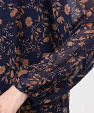 FKBAD06140 MK MICHEL KLEIN(MK ミッシェルクラン) レトロ花柄ブラウス/洗える ネイビー