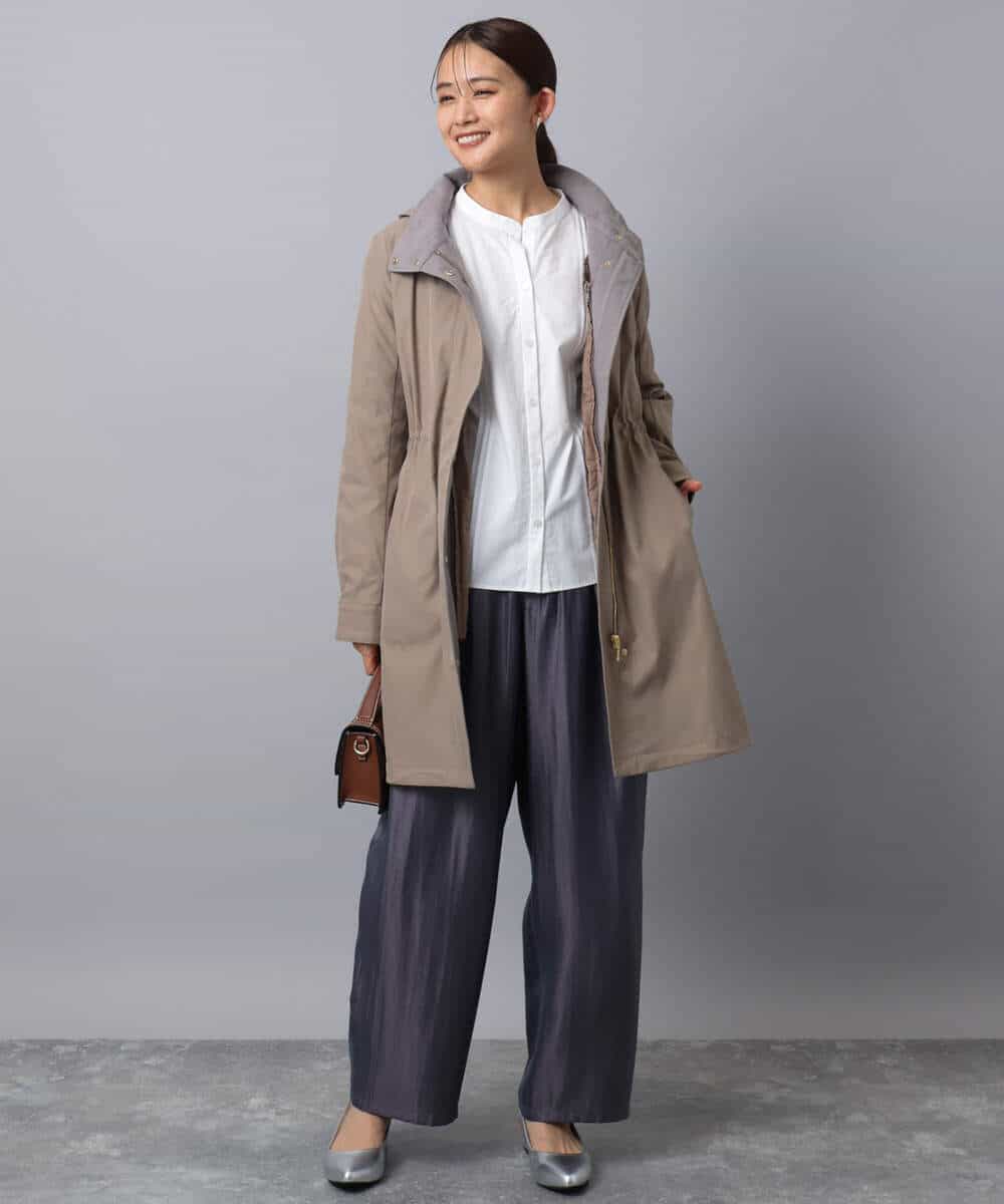 FKBAD31150 MK MICHEL KLEIN(MK ミッシェルクラン) コットンレースブラウス/洗える チャコール