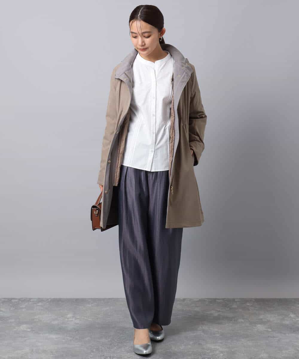 FKBAD31150 MK MICHEL KLEIN(MK ミッシェルクラン) コットンレースブラウス/洗える チャコール
