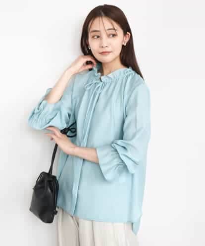 FKBAD36140 MK MICHEL KLEIN フリルネックディティールブラウス/洗える