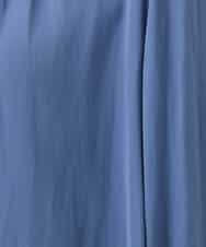 FKBBD59140 MK MICHEL KLEIN(MK ミッシェルクラン) 起毛サテンバンドカラーギャザーブラウス/洗える ブルー