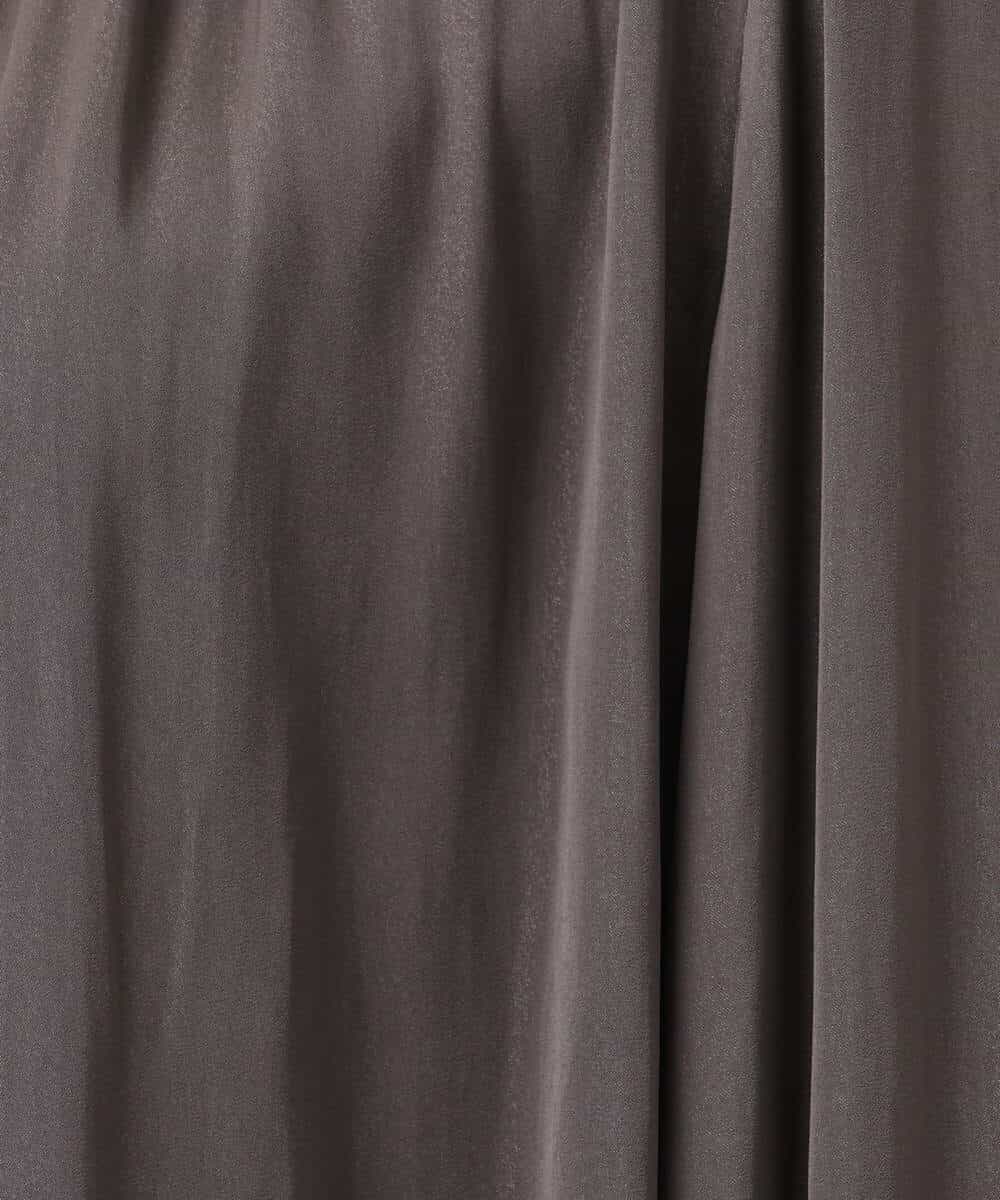 FKBBD59140 MK MICHEL KLEIN(MK ミッシェルクラン) 起毛サテンバンドカラーギャザーブラウス/洗える ブルー