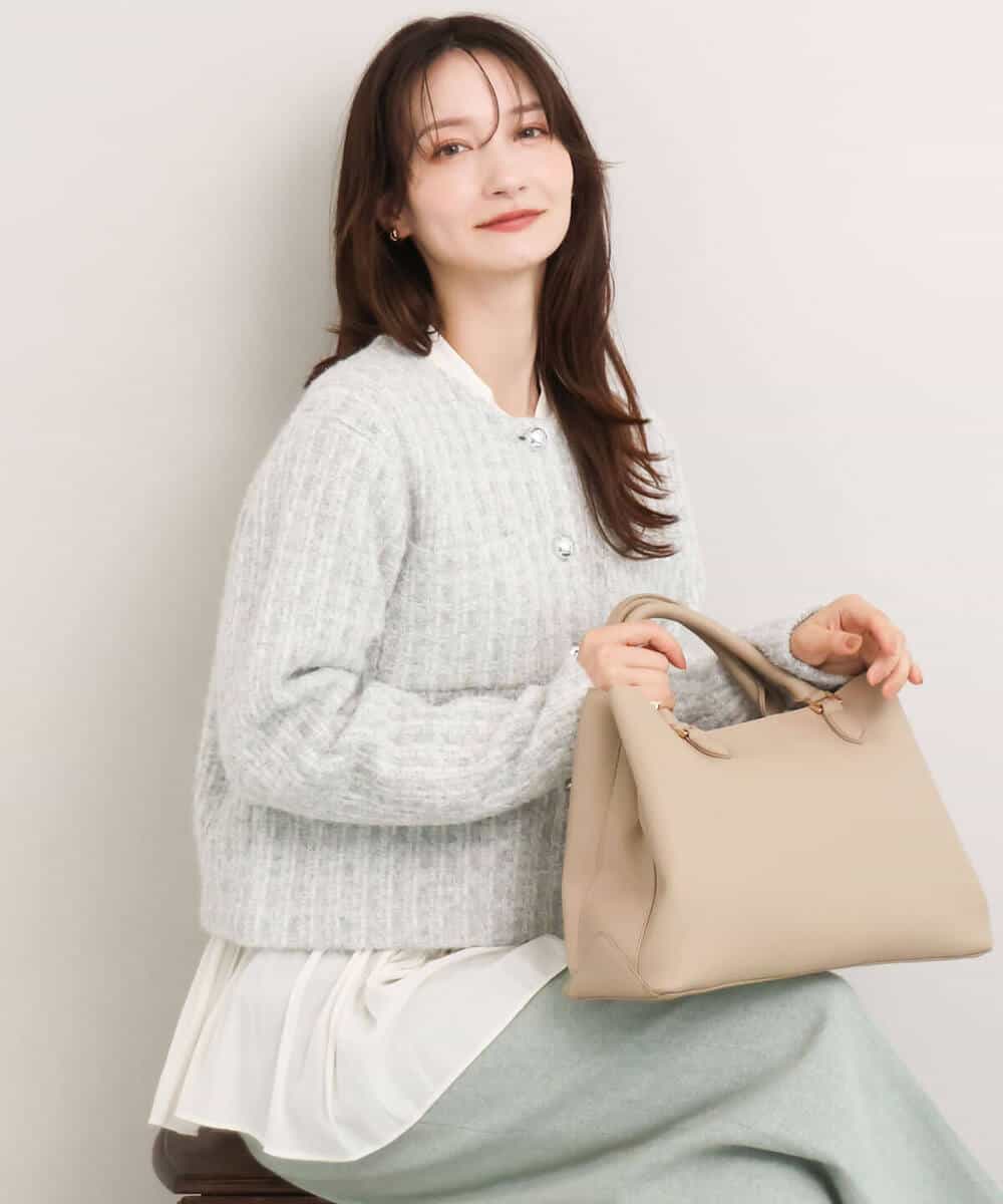 FKBDG73160 MK MICHEL KLEIN(MK ミッシェルクラン) [洗える]ボウ付きヴィンテージ調デシンブラウス ピンク