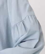 FKBFD10150 MK MICHEL KLEIN(MK ミッシェルクラン) ボウ付きバンドカラーブラウス/洗える ライトブルー