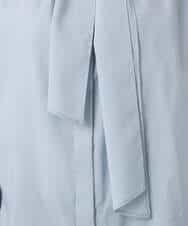 FKBFD10150 MK MICHEL KLEIN(MK ミッシェルクラン) ボウ付きバンドカラーブラウス/洗える ライトブルー