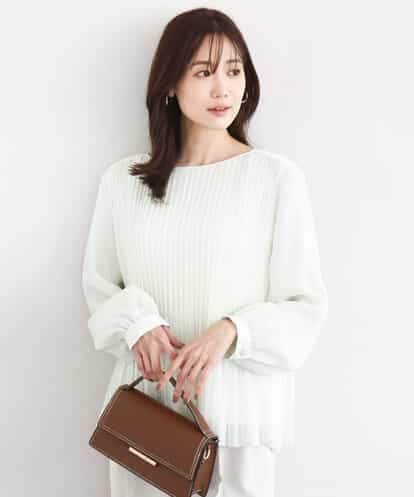 FKBFD12150 MK MICHEL KLEIN プリーツデザインブラウス/洗える