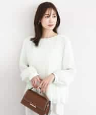 FKBFD12150 MK MICHEL KLEIN(MK ミッシェルクラン) プリーツデザインブラウス/洗える ライトグリーン