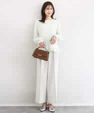 FKBFD12150 MK MICHEL KLEIN(MK ミッシェルクラン) プリーツデザインブラウス/洗える ライトグリーン