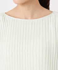 FKBFD12150 MK MICHEL KLEIN(MK ミッシェルクラン) プリーツデザインブラウス/洗える ライトグリーン