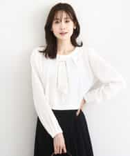 FKBFD66140 MK MICHEL KLEIN(MK ミッシェルクラン) マルチwayボウタイブラウス/洗える ライトブルー