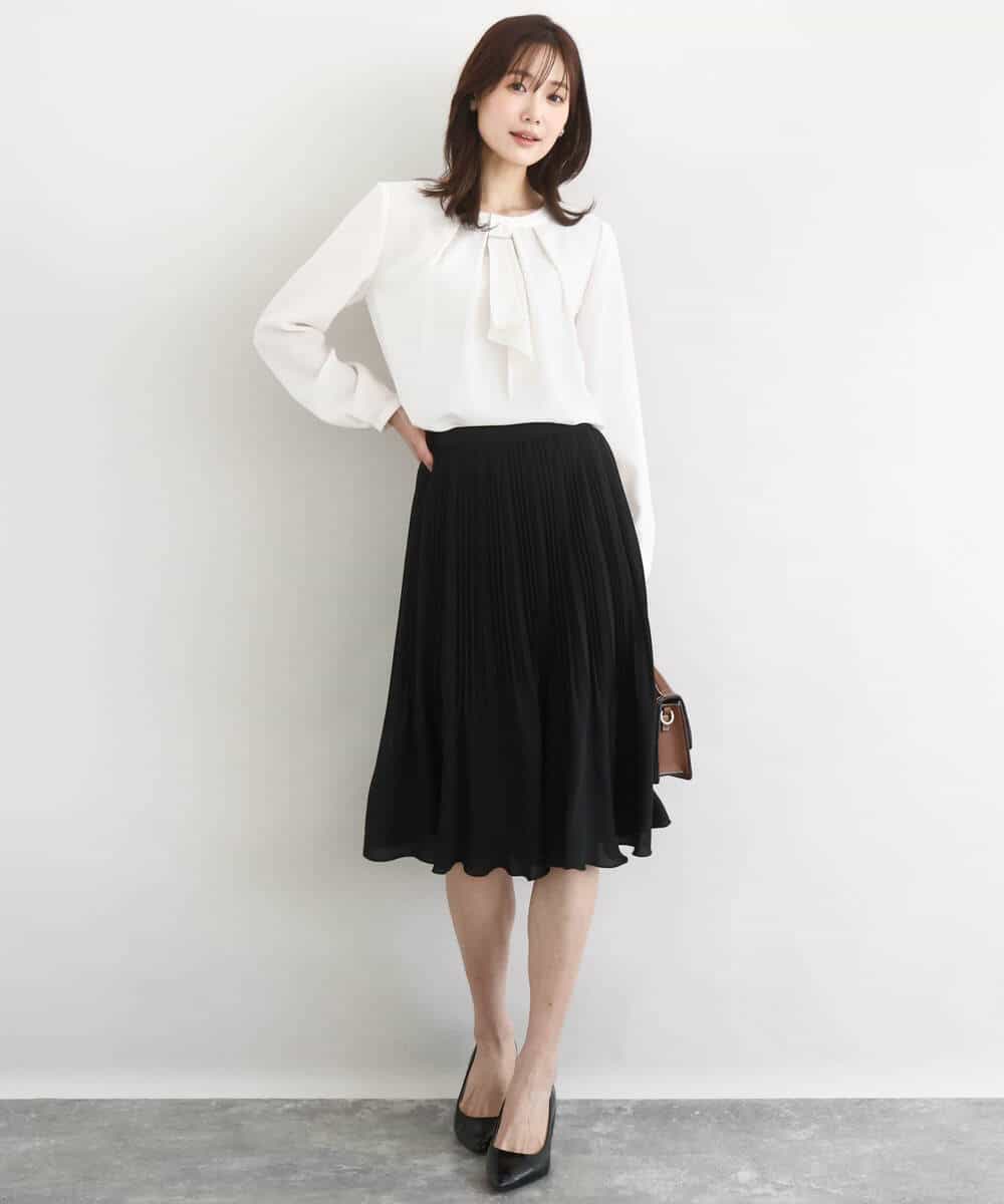 FKBFD66140 MK MICHEL KLEIN(MK ミッシェルクラン) マルチwayボウタイブラウス/洗える ライトブルー