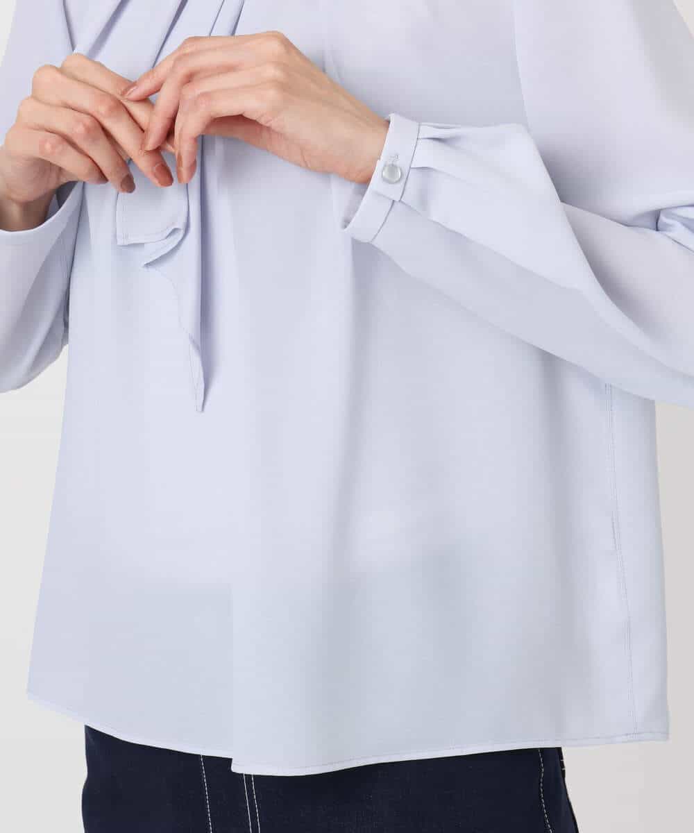 FKBFD66140 MK MICHEL KLEIN(MK ミッシェルクラン) マルチwayボウタイブラウス/洗える ライトブルー