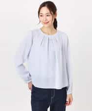 FKBFD66140 MK MICHEL KLEIN(MK ミッシェルクラン) マルチwayボウタイブラウス/洗える ライトブルー