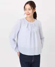 FKBFD66140 MK MICHEL KLEIN(MK ミッシェルクラン) マルチwayボウタイブラウス/洗える ライトブルー