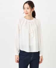 FKBFD66140 MK MICHEL KLEIN(MK ミッシェルクラン) マルチwayボウタイブラウス/洗える ライトブルー