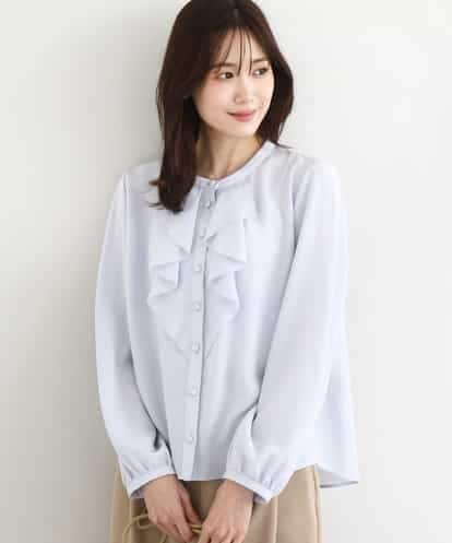 FKBFD68150 MK MICHEL KLEIN ラッフルフリルブラウス/洗える