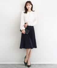 FKBFD68150 MK MICHEL KLEIN(MK ミッシェルクラン) ラッフルフリルブラウス/洗える ライトブルー