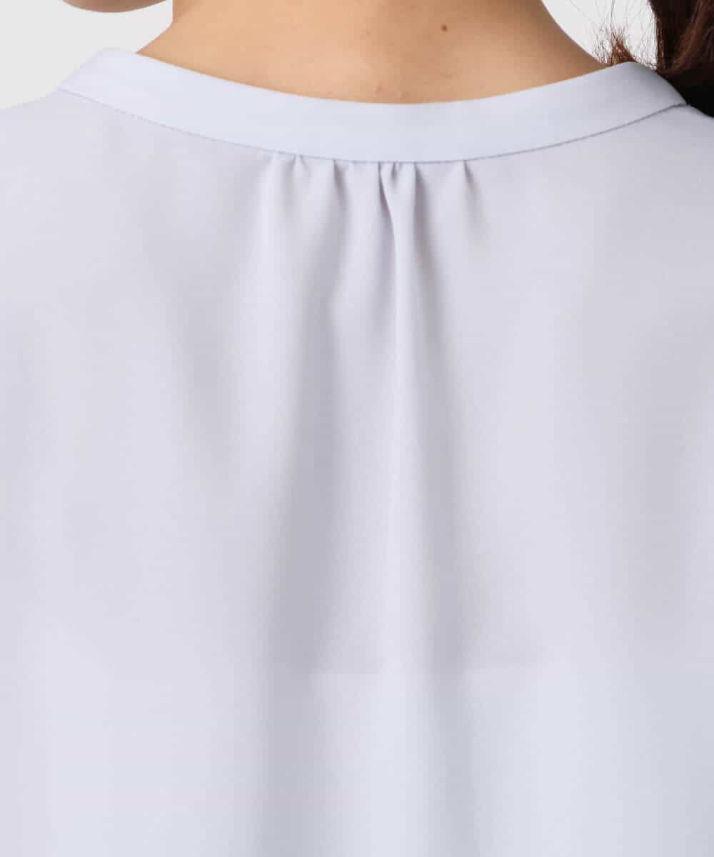 FKBFD68150 MK MICHEL KLEIN(MK ミッシェルクラン) ラッフルフリルブラウス/洗える ライトブルー