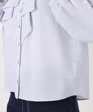 FKBFD68150 MK MICHEL KLEIN(MK ミッシェルクラン) ラッフルフリルブラウス/洗える ライトブルー