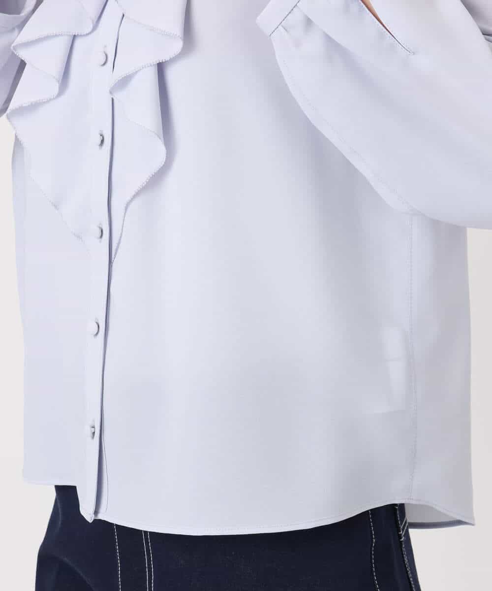 FKBFD68150 MK MICHEL KLEIN(MK ミッシェルクラン) ラッフルフリルブラウス/洗える ライトブルー