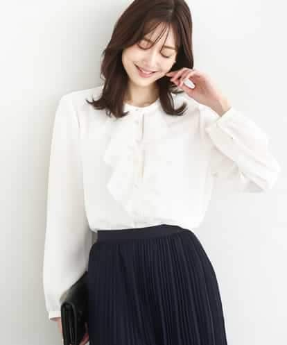 FKBFD68150 MK MICHEL KLEIN ラッフルフリルブラウス/洗える