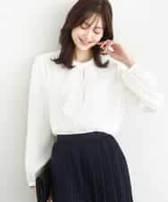 FKBFD68150 MK MICHEL KLEIN(MK ミッシェルクラン) ラッフルフリルブラウス/洗える アイボリー