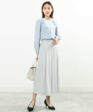 FKBFS03120 MK MICHEL KLEIN(MK ミッシェルクラン) 2wayジョーゼットブラウス/洗える/WEB限定 ライトブルー