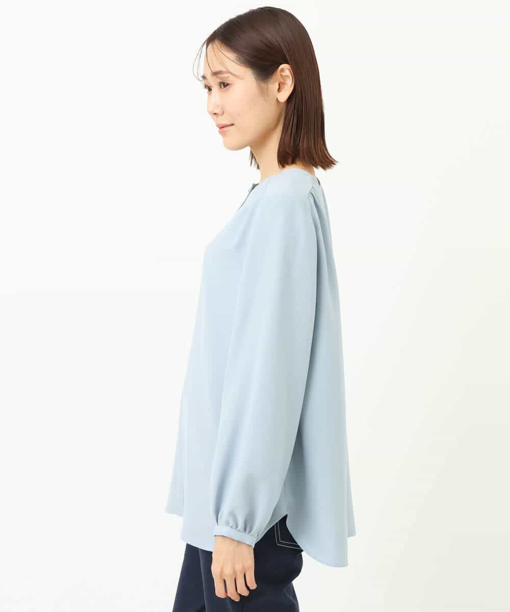 FKBFS03120 MK MICHEL KLEIN(MK ミッシェルクラン) 2wayジョーゼットブラウス/洗える/WEB限定 ライトブルー