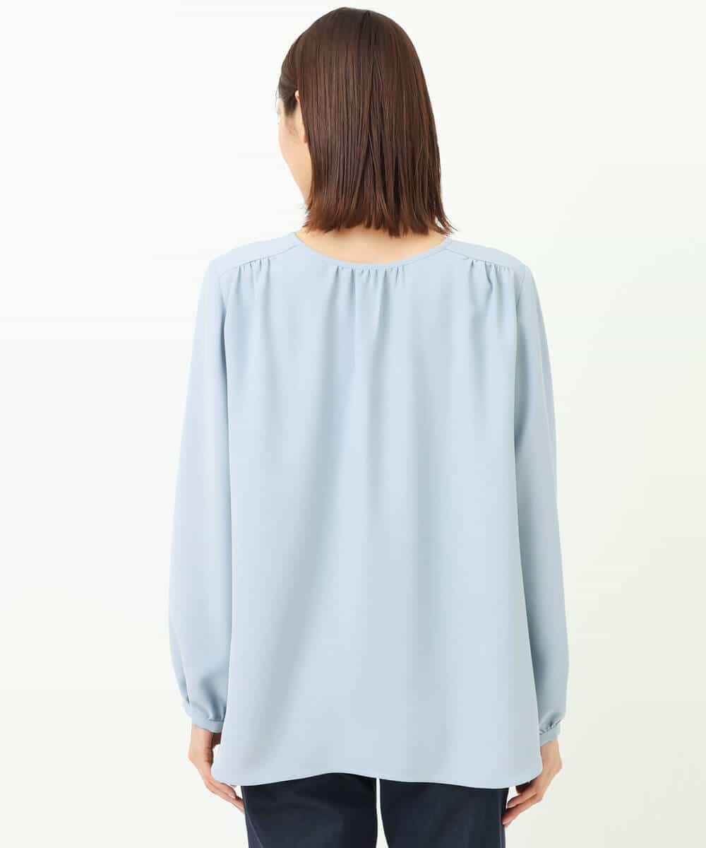 FKBFS03120 MK MICHEL KLEIN(MK ミッシェルクラン) 2wayジョーゼットブラウス/洗える/WEB限定 ライトブルー
