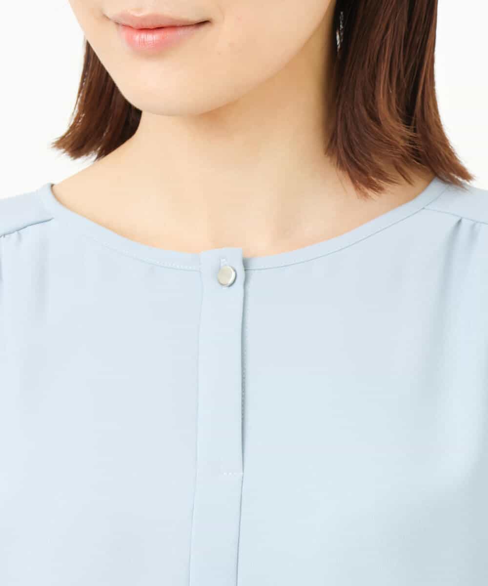 FKBFS03120 MK MICHEL KLEIN(MK ミッシェルクラン) 2wayジョーゼットブラウス/洗える/WEB限定 ライトブルー