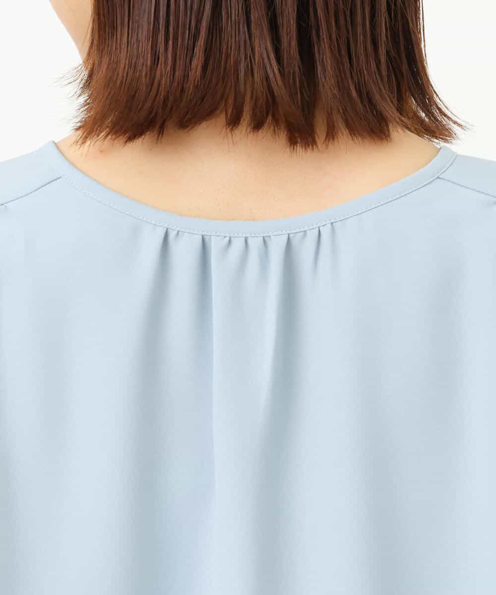 FKBFS03120 MK MICHEL KLEIN(MK ミッシェルクラン) 2wayジョーゼットブラウス/洗える/WEB限定 ライトブルー