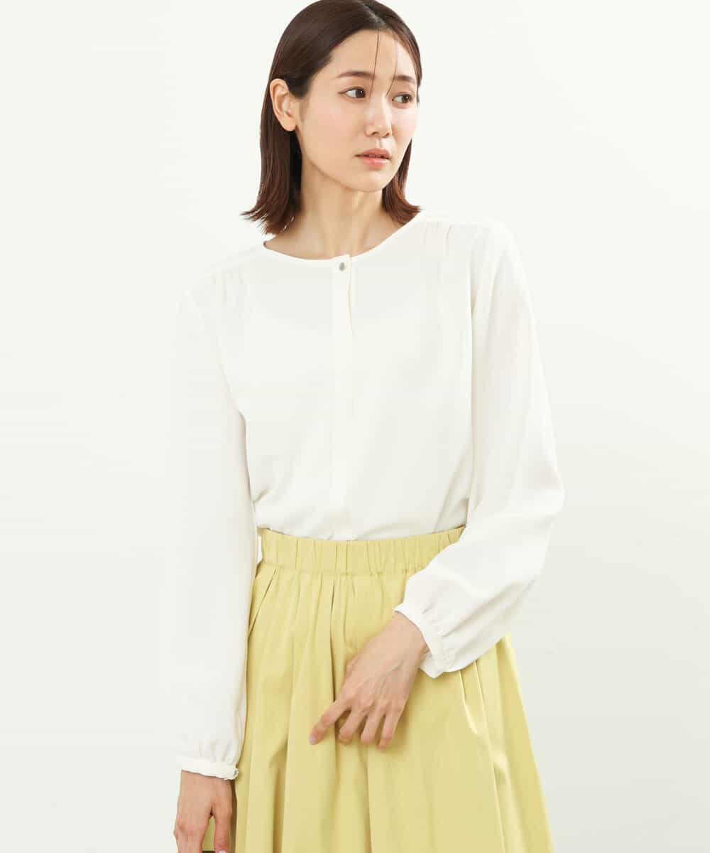 FKBFS03120 MK MICHEL KLEIN(MK ミッシェルクラン) 2wayジョーゼットブラウス/洗える/WEB限定 ホワイト