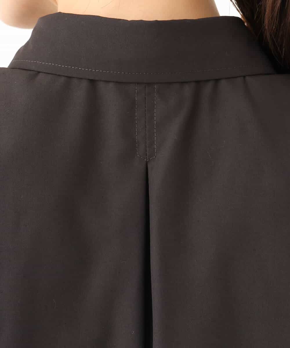 FKBGA44140 MK MICHEL KLEIN(MK ミッシェルクラン) コットンライククロップドシャツブラウス/洗える チャコール