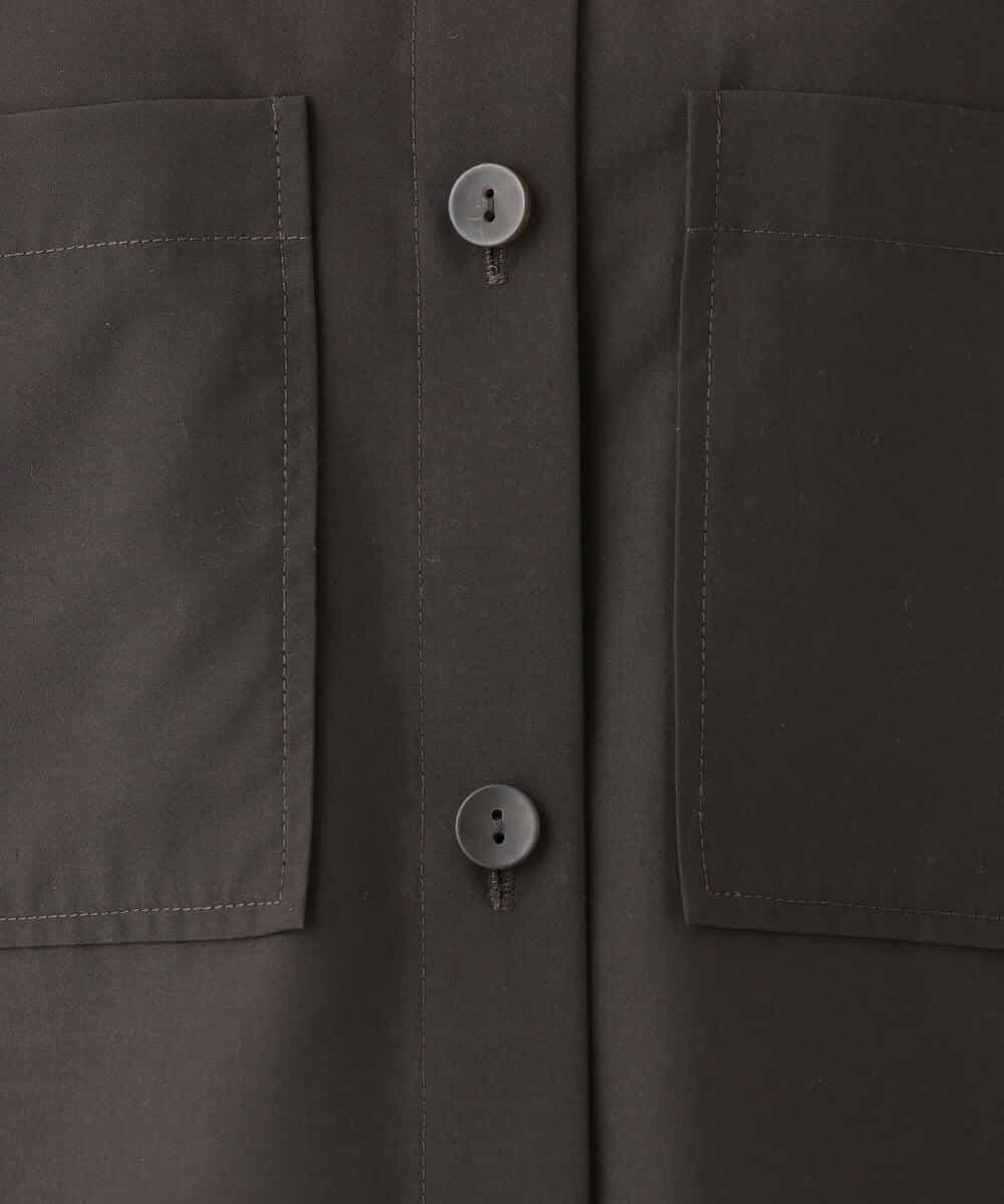 FKBGA44140 MK MICHEL KLEIN(MK ミッシェルクラン) コットンライククロップドシャツブラウス/洗える チャコール