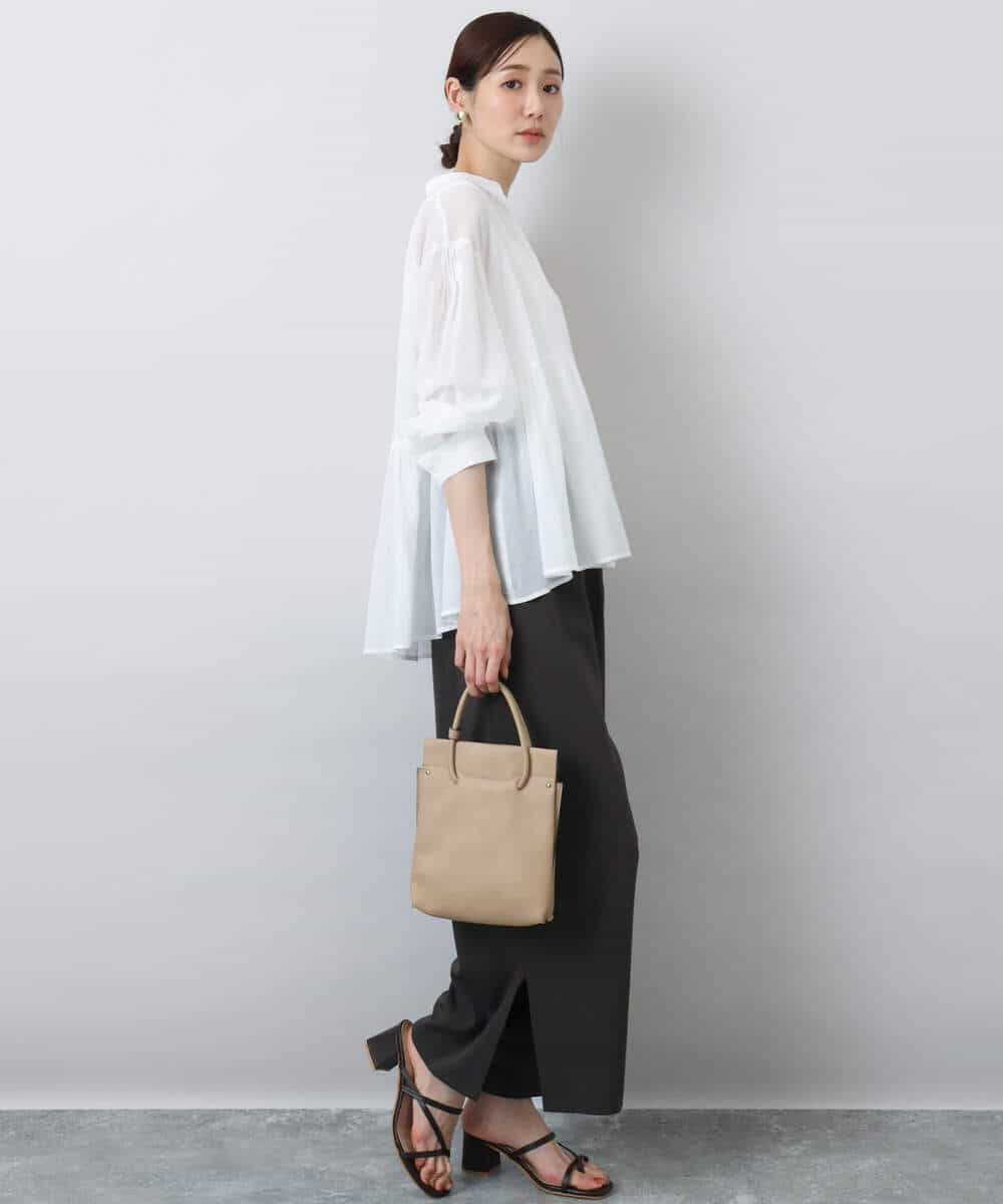 FKBGA47140 MK MICHEL KLEIN(MK ミッシェルクラン) コットンシフォンブラウス/洗える オレンジ