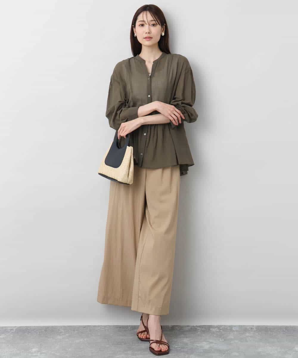 FKBGA47140 MK MICHEL KLEIN(MK ミッシェルクラン) コットンシフォンブラウス/洗える オレンジ