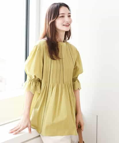 FKBGA48160 MK MICHEL KLEIN 刺繍デザインブラウス/洗える