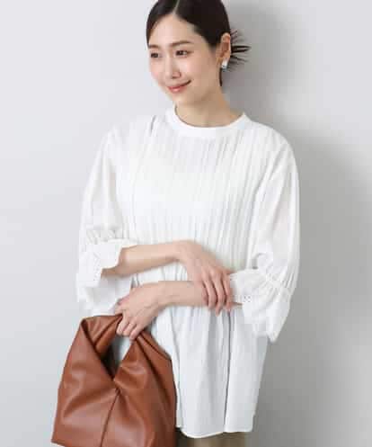 MK MICHEL KLEIN(MK ミッシェルクラン) 刺繍デザインブラウス/洗える ホワイト/白 38