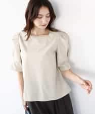 FKBGA50140 MK MICHEL KLEIN(MK ミッシェルクラン) タックスリーブブラウス/洗える ベージュ