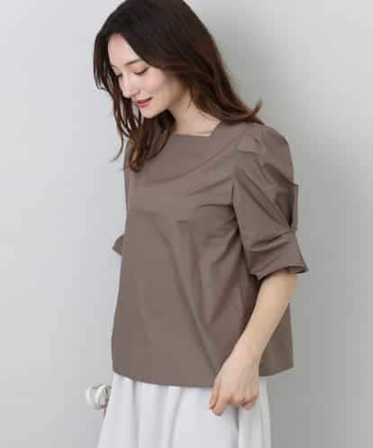 FKBGA50140 MK MICHEL KLEIN タックスリーブブラウス/洗える