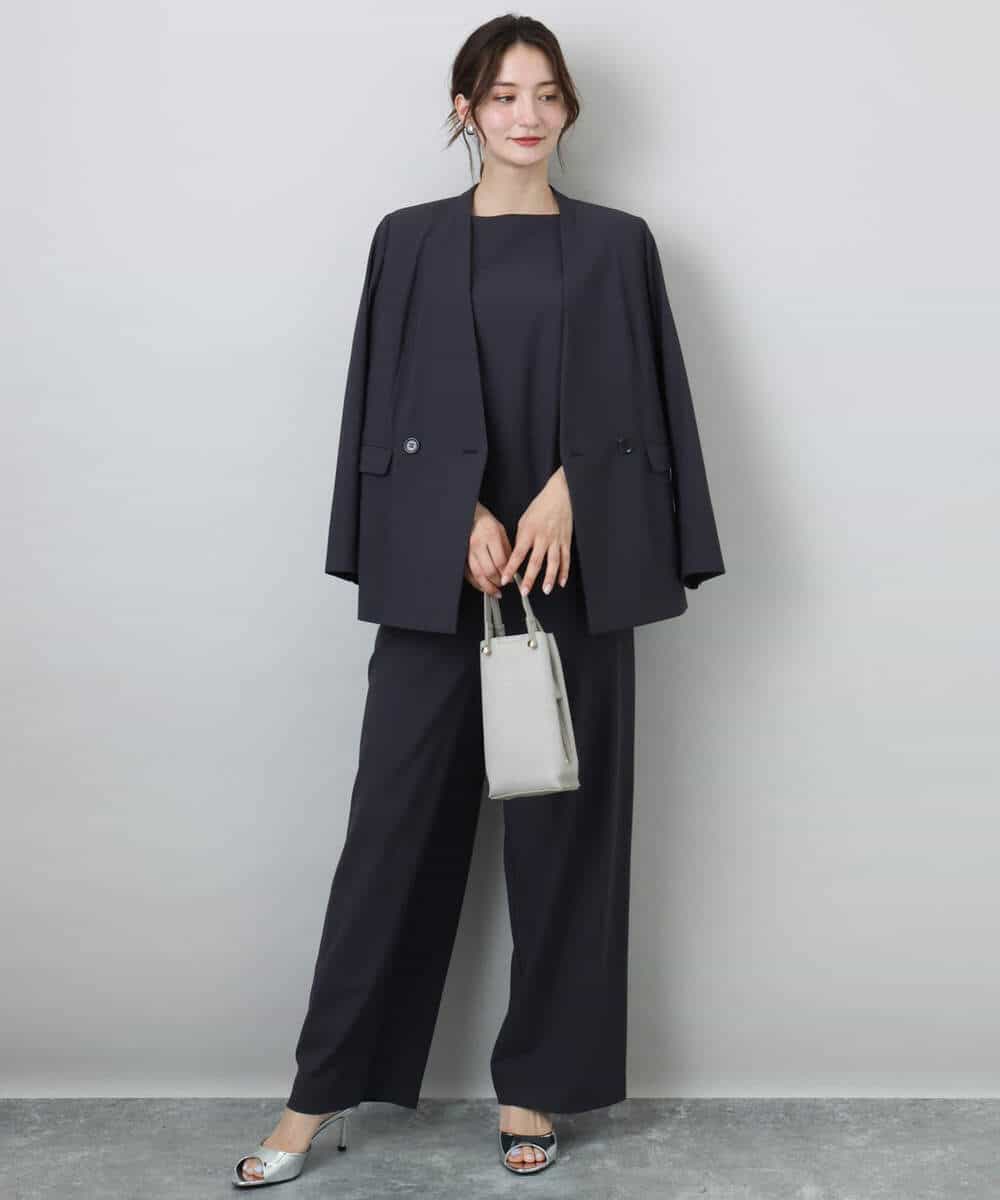 FKBGA55140 MK MICHEL KLEIN(MK ミッシェルクラン) タックスリーブストレッチブラウス/洗える グレージュ