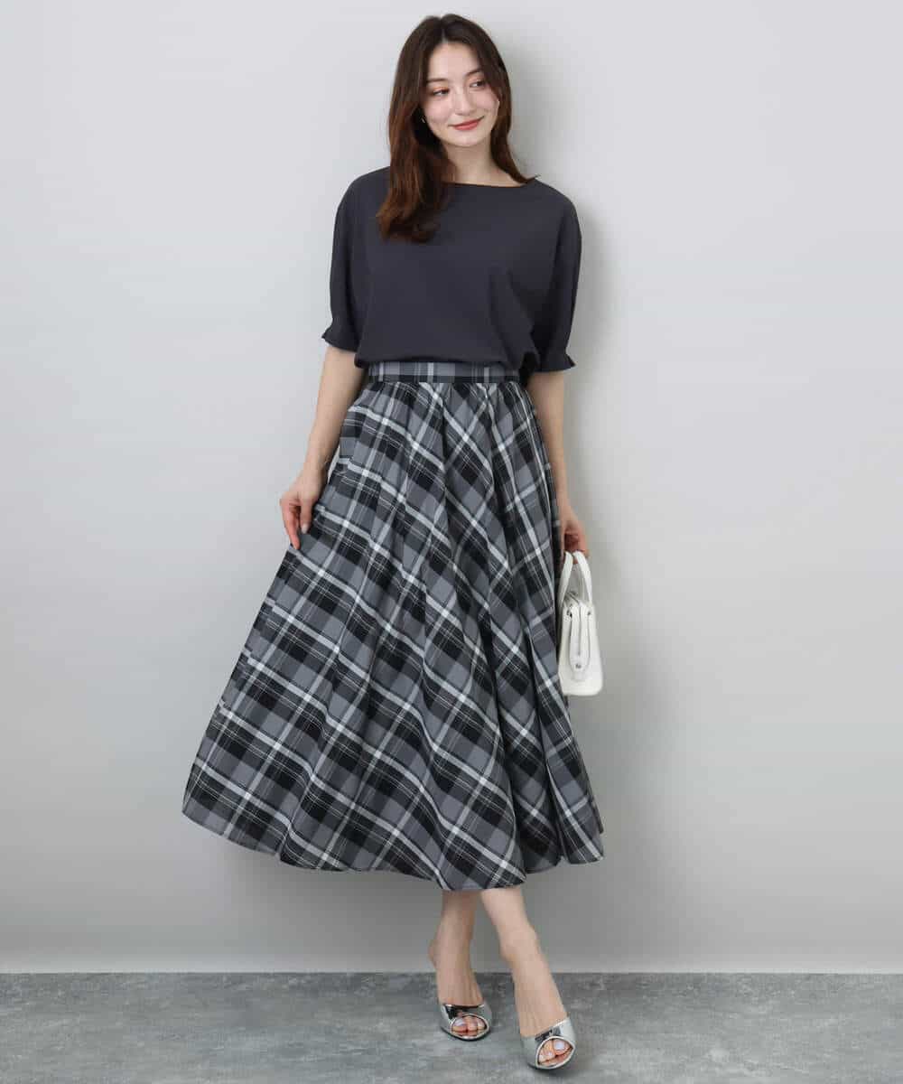FKBGA55140 MK MICHEL KLEIN(MK ミッシェルクラン) タックスリーブストレッチブラウス/洗える グレージュ