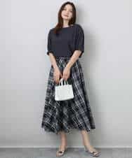 FKBGA55140 MK MICHEL KLEIN(MK ミッシェルクラン) タックスリーブストレッチブラウス/洗える グレージュ