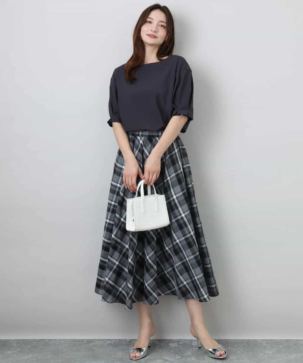 FKBGA55140 MK MICHEL KLEIN(MK ミッシェルクラン) タックスリーブストレッチブラウス/洗える グレージュ