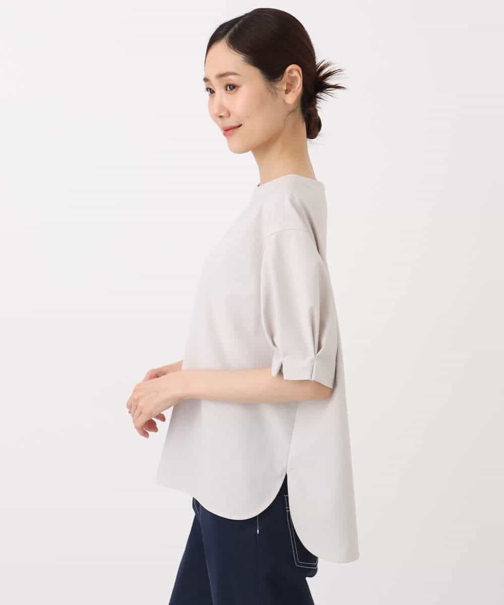 FKBGA55140 MK MICHEL KLEIN(MK ミッシェルクラン) タックスリーブストレッチブラウス/洗える グレージュ