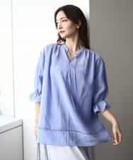FKBGA56150 MK MICHEL KLEIN(MK ミッシェルクラン) シアーチュニックブラウス/洗える ライラック