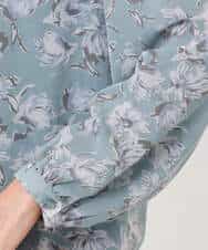 FKBGD01140 MK MICHEL KLEIN(MK ミッシェルクラン) ボウタイ付き花柄シフォンブラウス/洗える ミントブルー